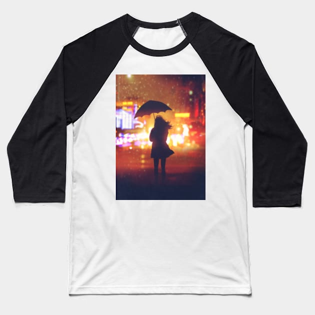 Lonely woman Baseball T-Shirt by Izdihaarr